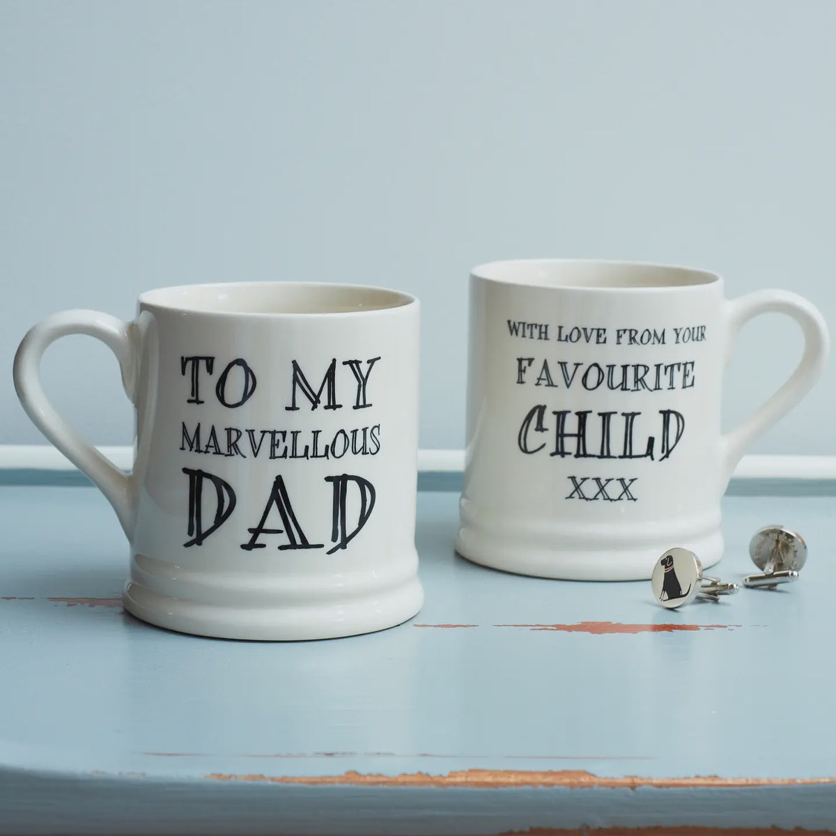 Mug: Ceramic Boxed Marvellous Dad Union Jack Bunting - White - Sweet William