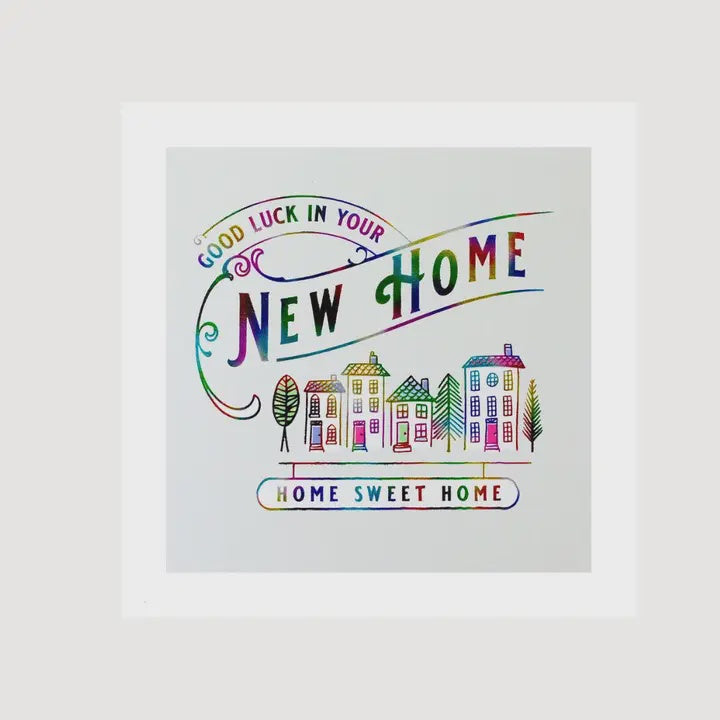 New Home Card: Mardis Gras Foil New Home - Multi - Marina B