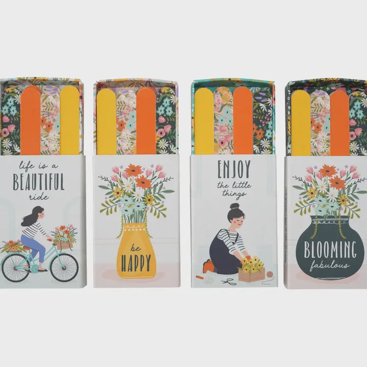 Nail File: Matchbox  - Multicolour Floral - CGB Giftware