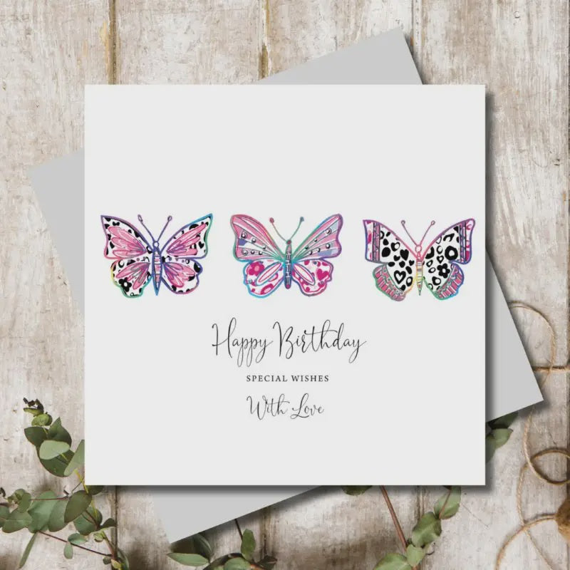 Birthday Card: Butterflies Special Wishes With Love - Marina B