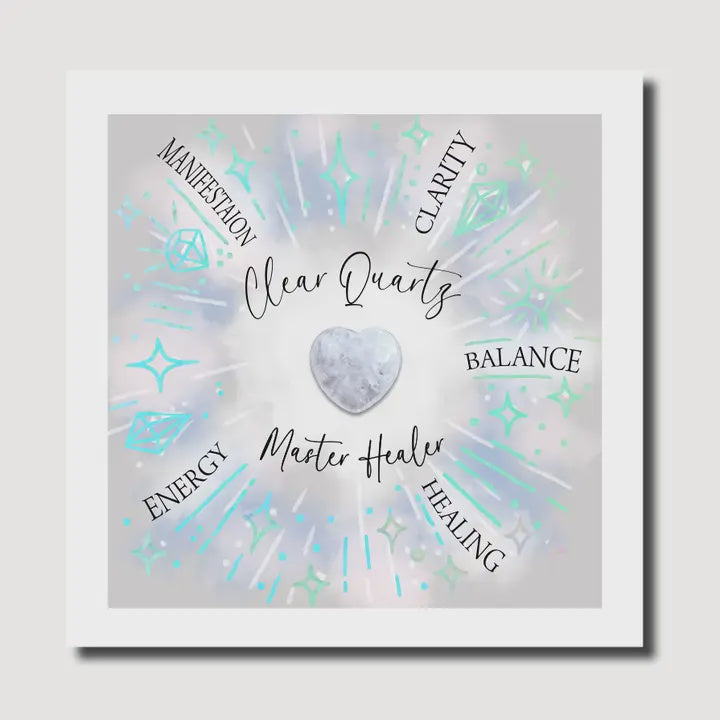 Birthday Card: Love Clear Quartz Keepsake Gemstone - Clear- Marina B