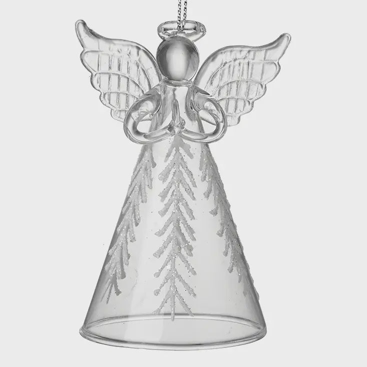 Christmas Tree Decoration: Glass Angel Feather Branch Skirt - Clear - Heaven Sends