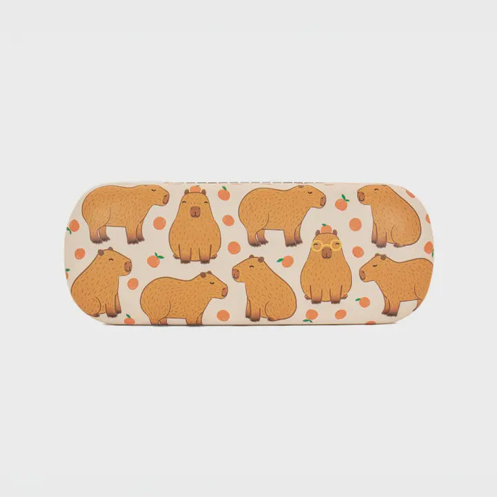 Glasses Case: Hard Capybara Case - Brown - Sass & Belle
