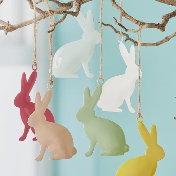 Easter Tree Decoration: Enamel Rabbit Hanging Decoration - Namaste