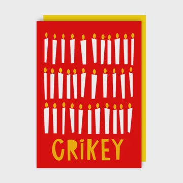 Birthday Card: Lots Of Candles Crikey - Red - Lucy Maggie