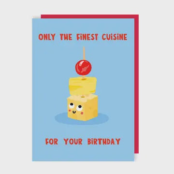 Birthday Card: Only The Finest Cuisine - Blue - Lucy Maggie