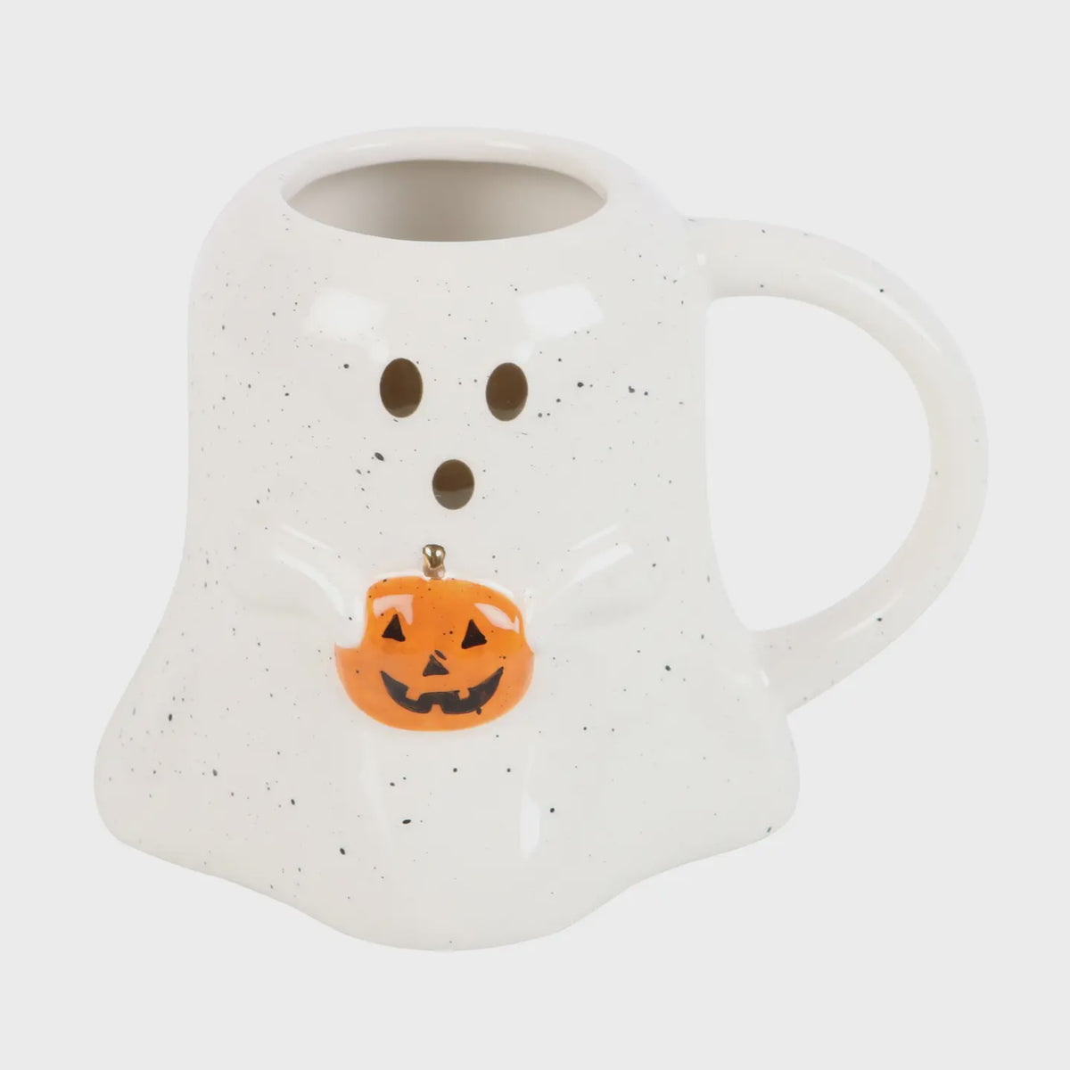 Autumnal Mug: Ceramic Ghost w  Pumpkin  - White - Something Different
