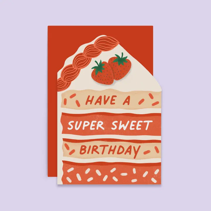 Birthday Card: Have A Super Sweet Birthday - Tikkled Pink
