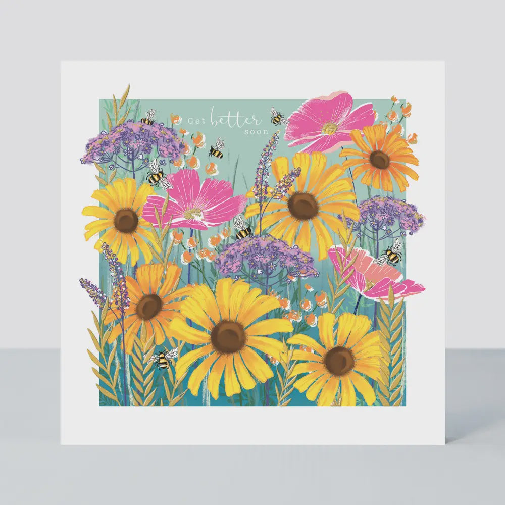 Get Well Card: Sunflowers In Garden - Multicoured - Rachel Ellen