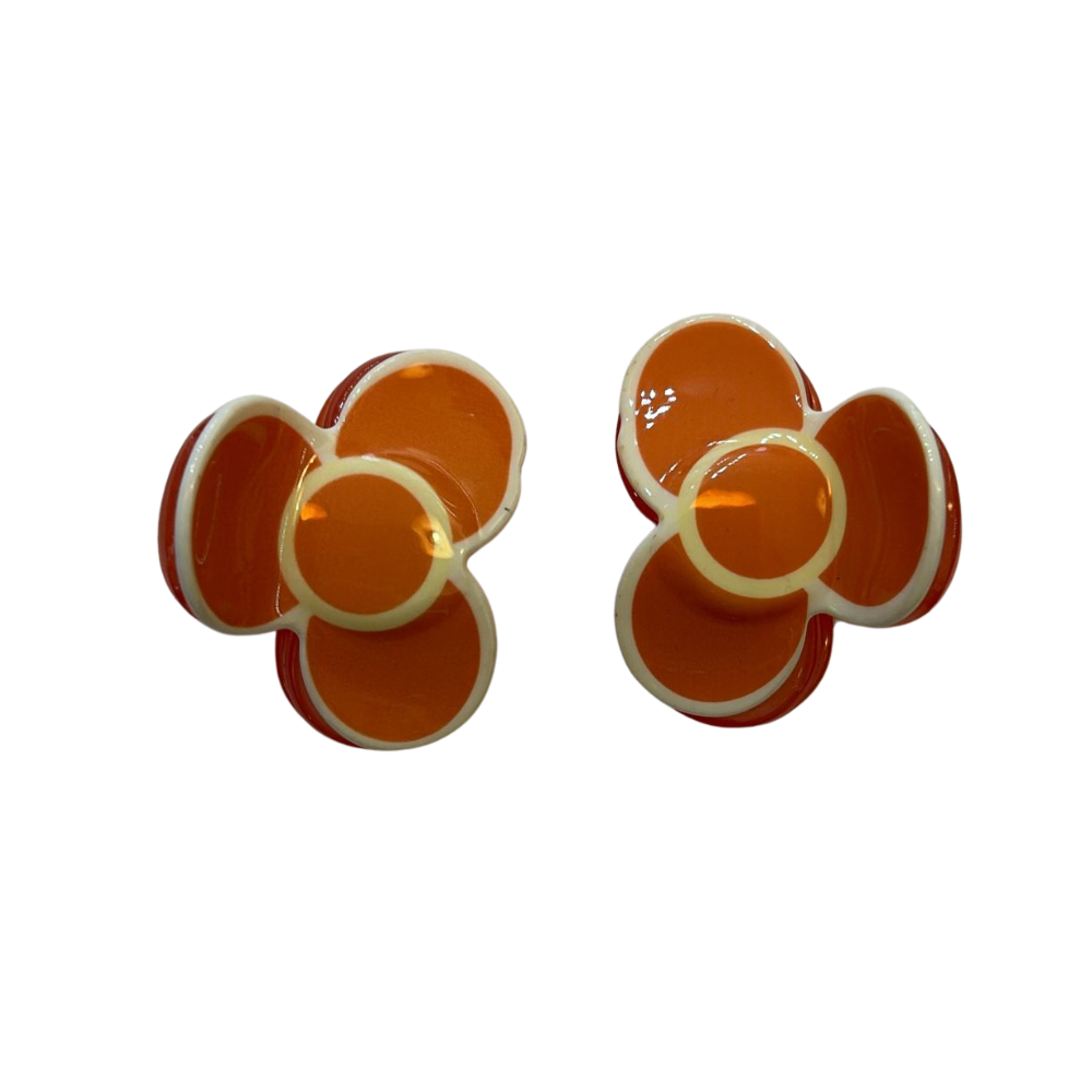Hair Claw: Small Pack 2 Flowers Shaped  - Orange - Red Cuckoo
