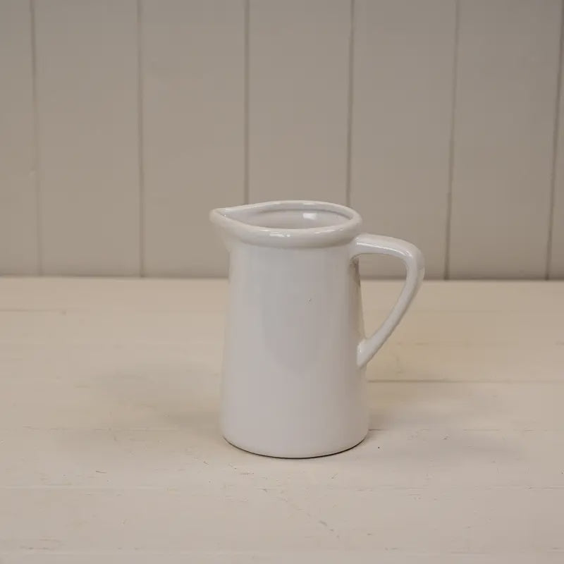 Jug: Ceramic - White - Satchville Gift Co