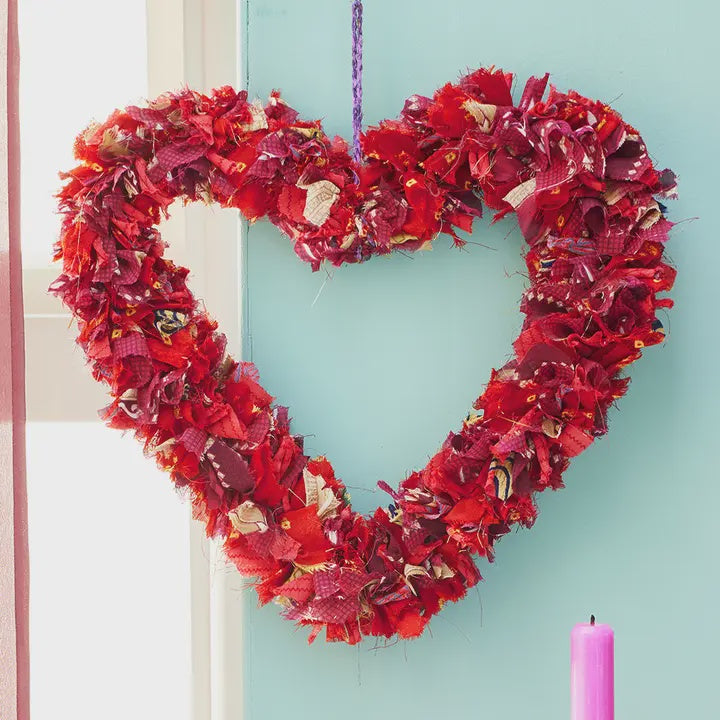 Heart Wreath: Recycled Sari - Namaste