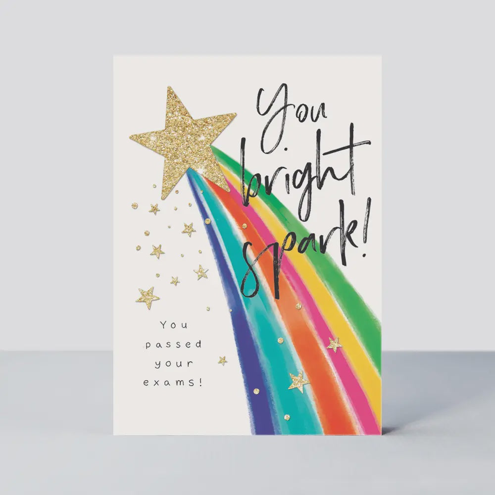 Well Done Exam Results Card: Colourful Shooting Star - Rachel Ellen