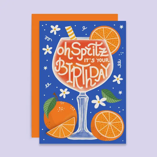 Birthday Card: Oh Spritz It's Your Birthday - Tikkled Pink