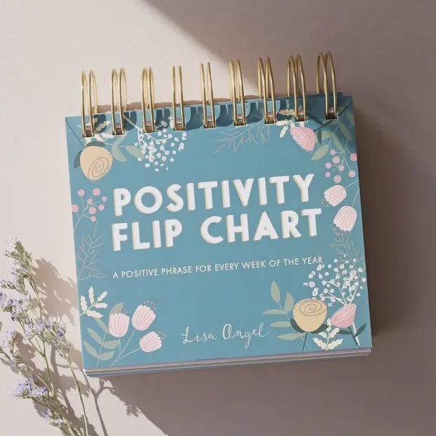 Positive Cards:  Weekly Flip Chart - Floral - Lisa Angel