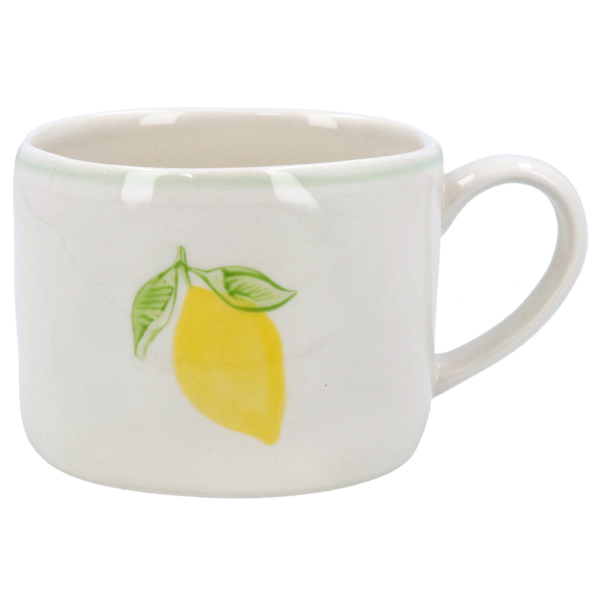 Mug: Stoneware Handpainted Lemon - Lemon Yellow - Gisela Graham