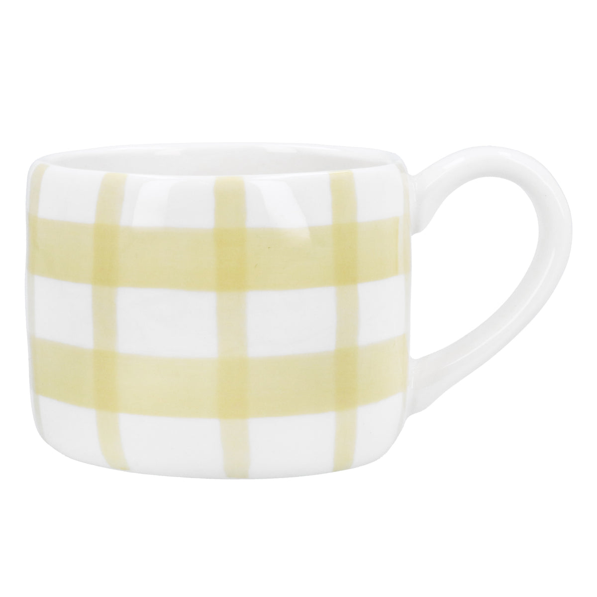 Mug: Stoneware Check - Yellow - Gisela Graham