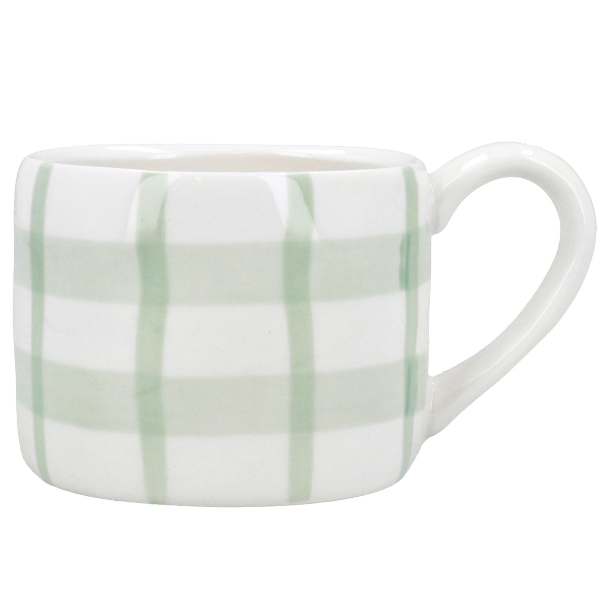 Mug: Stoneware Check - Green - Gisela Graham