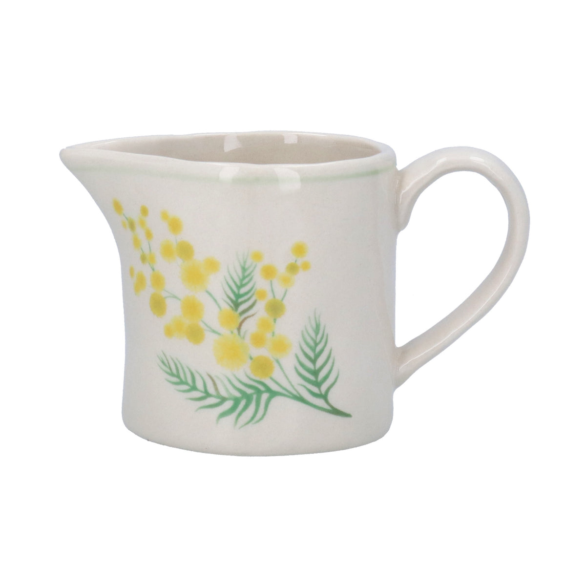 Jug: Ceramic Mini Mimosa Flower  - White - Gisela Graham