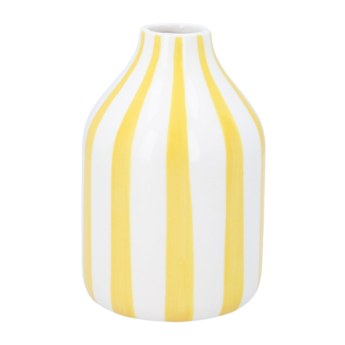 Vase: Ceramic Striped - Yellow  - Gisela Graham