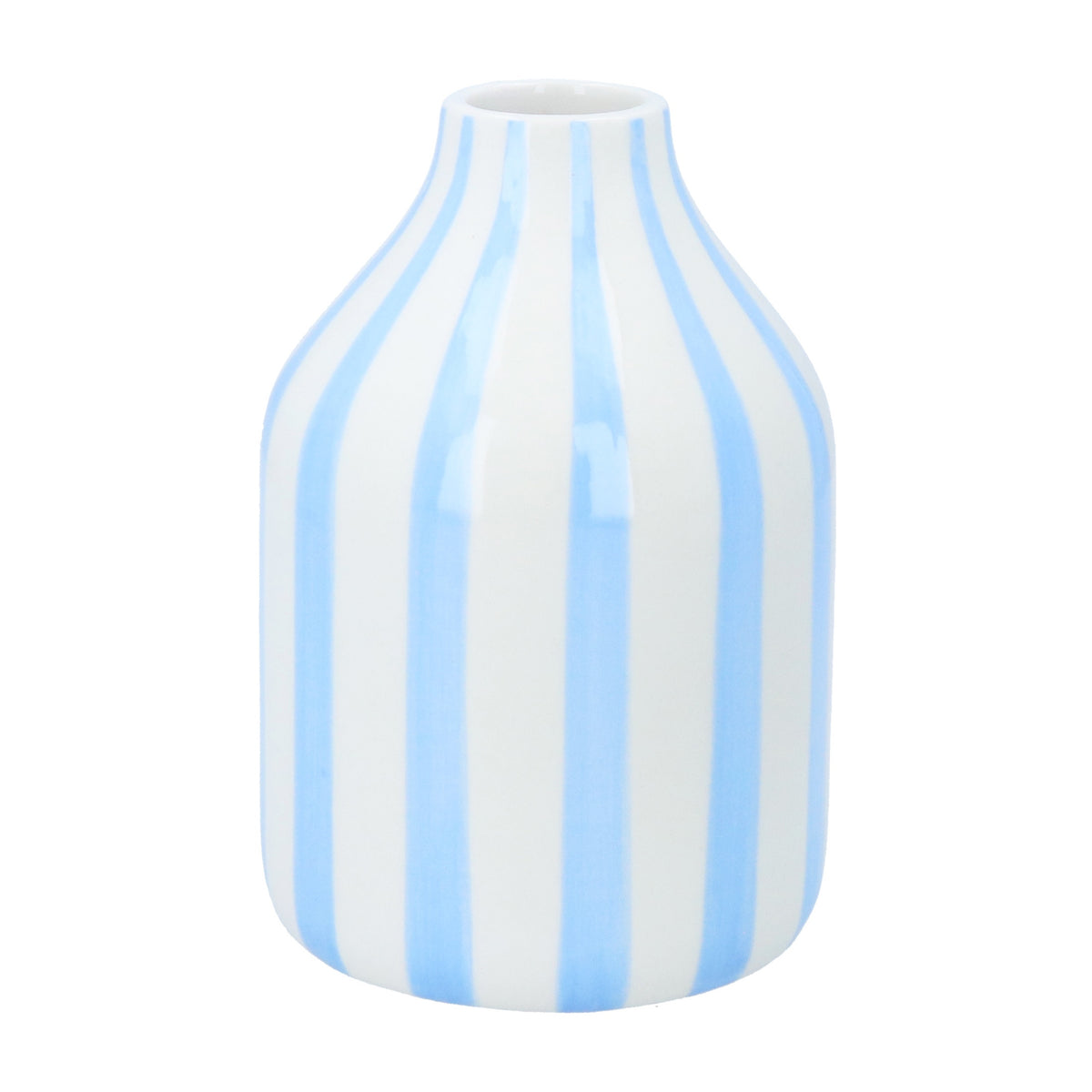 Vase: Ceramic Striped - Blue - Gisela Graham