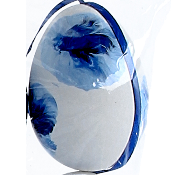 Easter Hanging Dec: Light Hollow Egg Watercolour Design - Blue & White - Gisela Graham