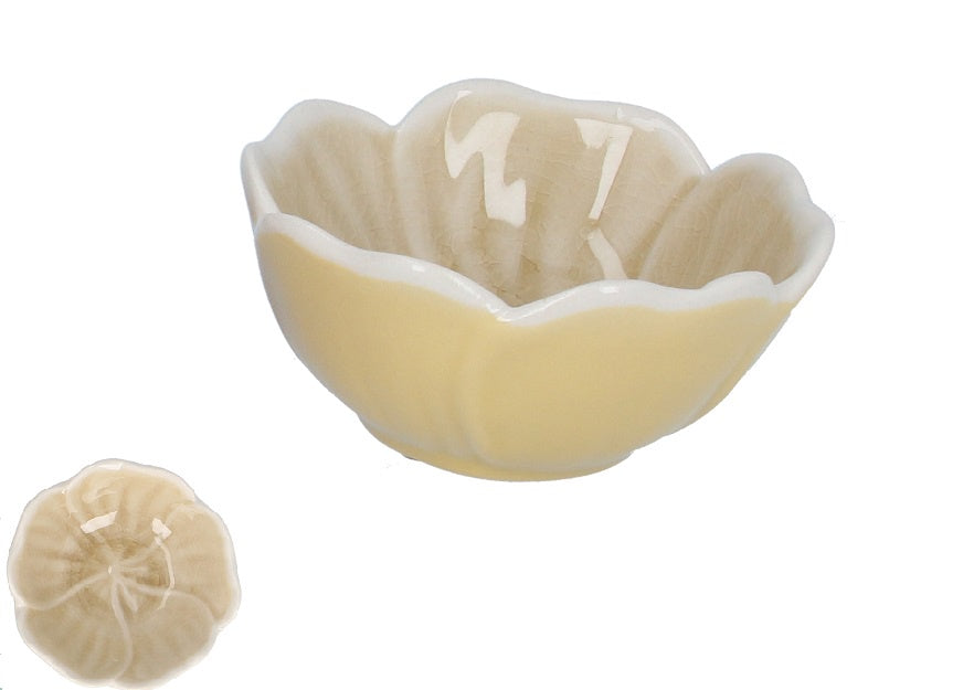 Mini Bowl: Stoneware Flower - Pastels - Yellow - Gisela Graham