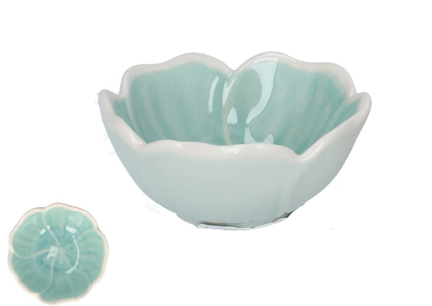 Mini Bowl: Stoneware Flower - Pastels - Blue - Gisela Graham