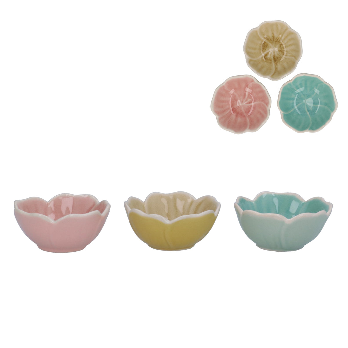 Trinket Dish: Porcelain Mini Flower Bowl - Pastels - Gisela Graham