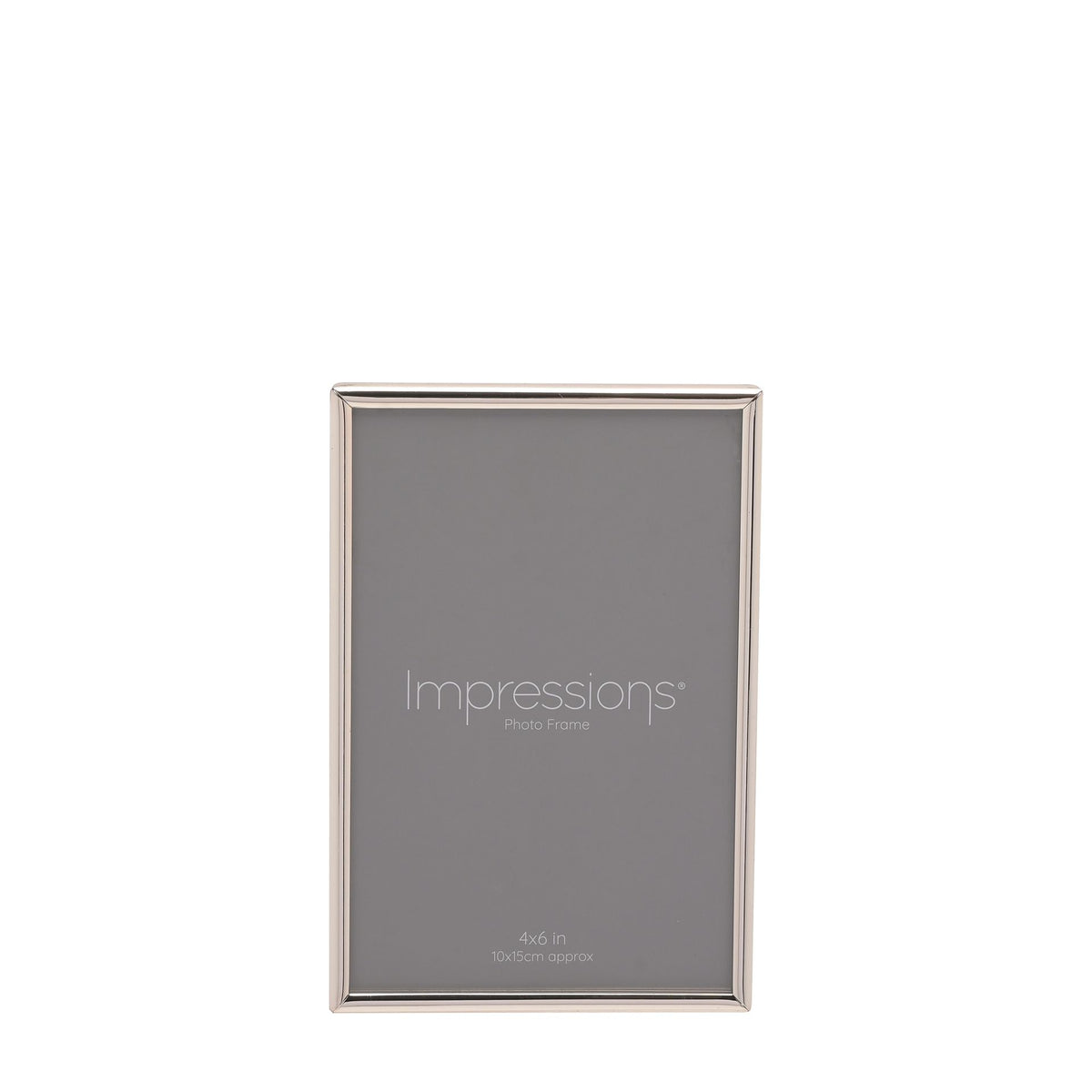 Photo Frame: Silver Plated Oblong Thin 6 x 4 - Silver - Impressions