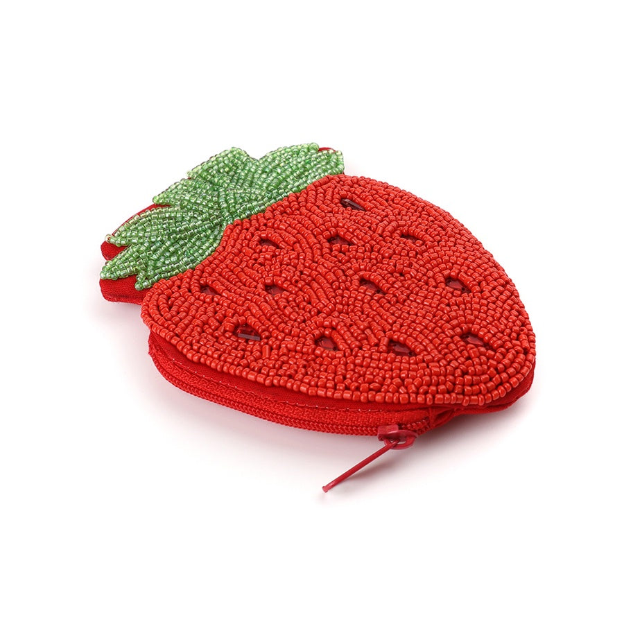 Purse: Beaded Strawberry - Red - POM