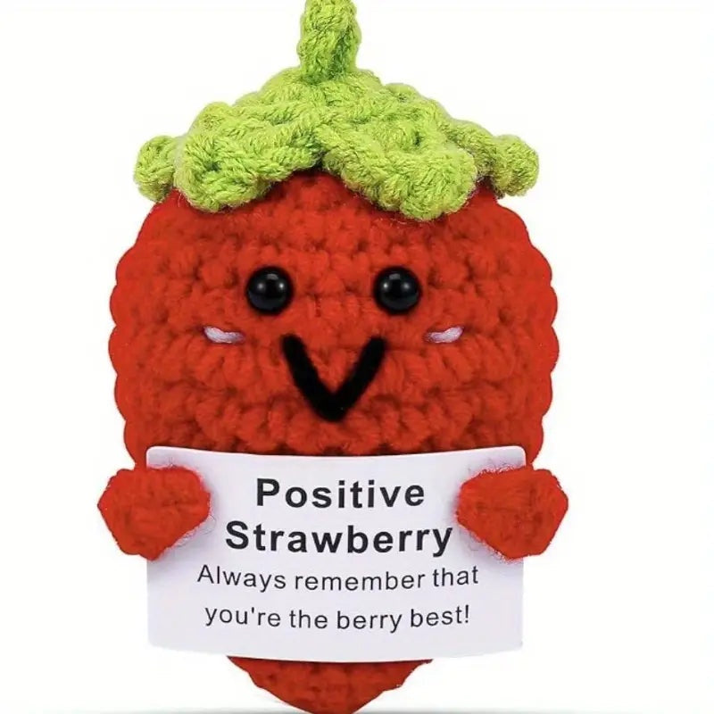 Positivity Crochet Gift: Small - Positive Strawberry - The Happy Fruit and Veg Farm