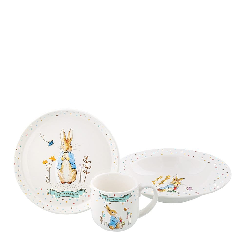 Baby Feeding Set: Ceramic PETER RABBIT 3 PIECE SET - Peter Rabbit