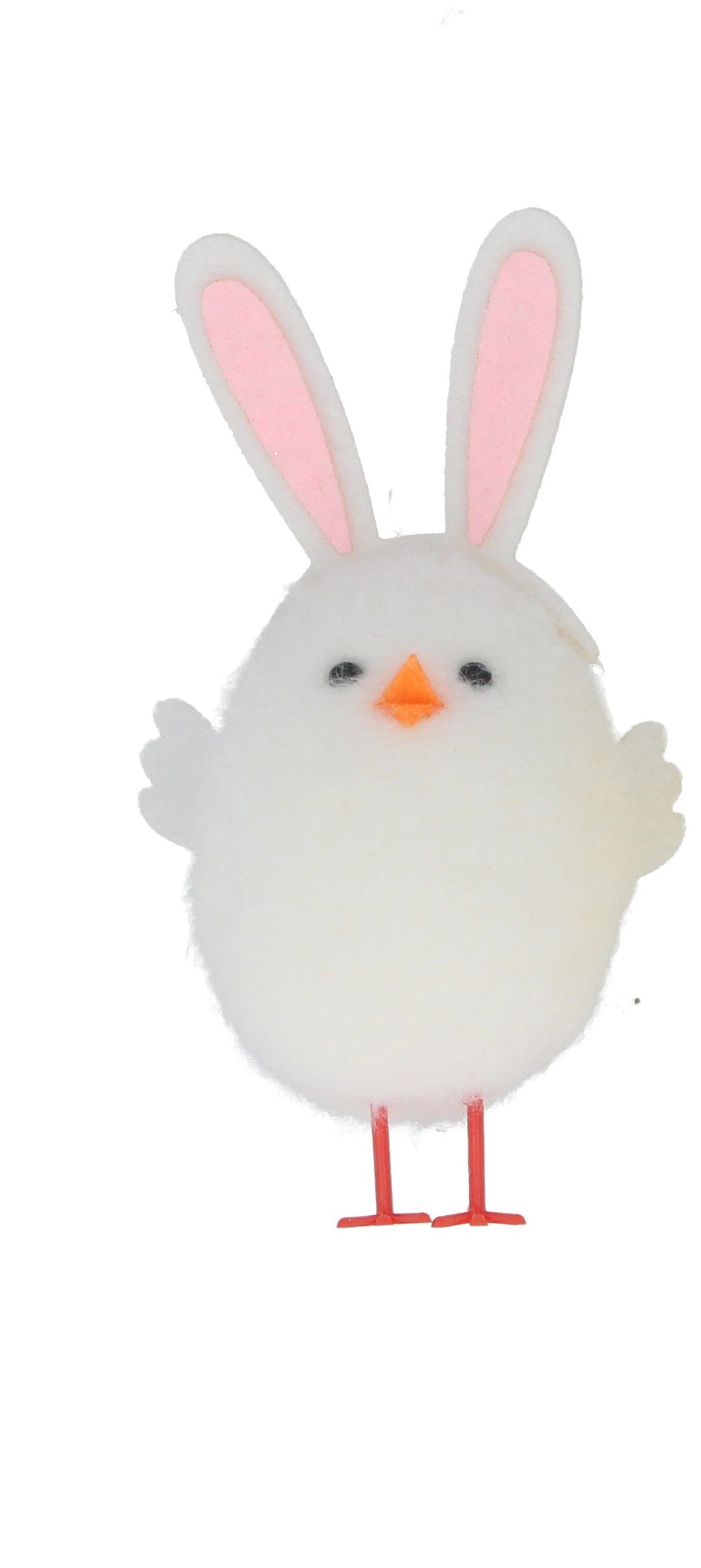 Easter Hanging Dec: Fabric Chenille Chick w Bunny Ears - White - Gisela Graham