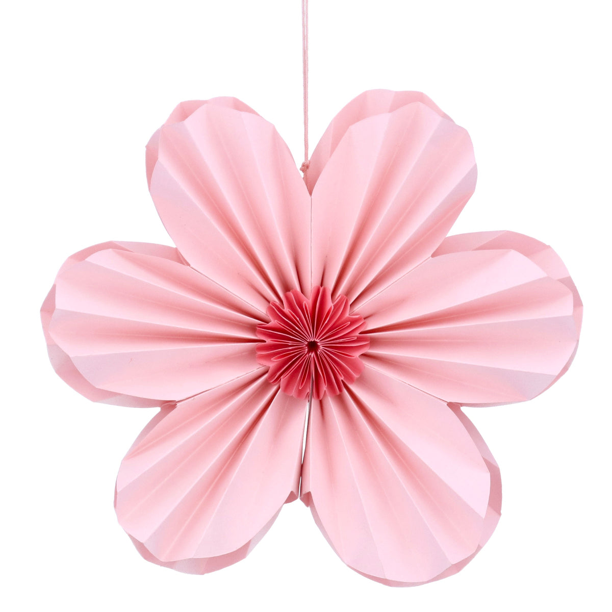 Easter Large Hanging Dec: Paper Medium Six Petal Flower - Pale Pink - Gisela Graham