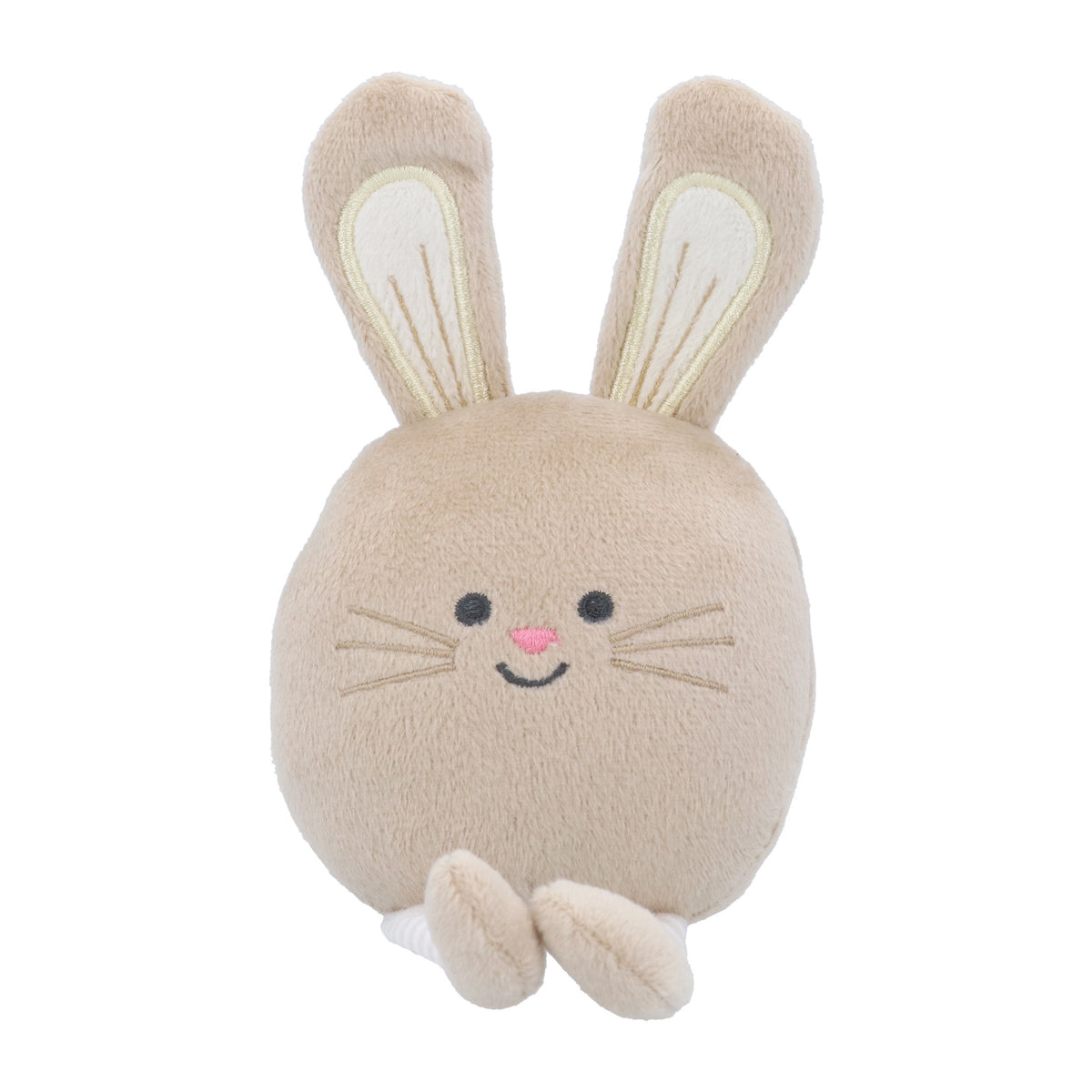 Easter Shelf Sitter: Fabric Bunny Striped Legs - Beige - Gisela Graham