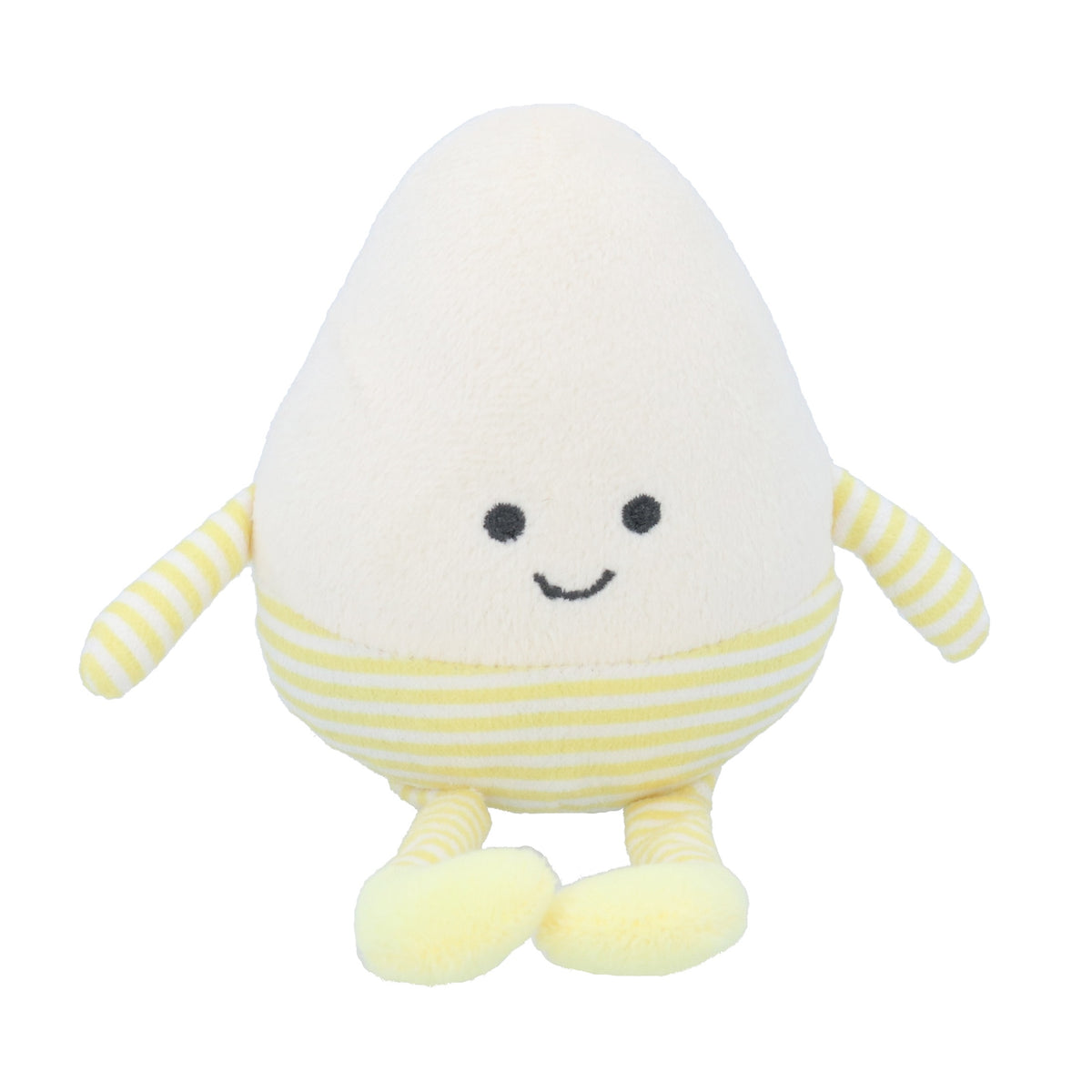 Easter Shelf Sitter: Fabric Egg Striped Legs - Yellow - Gisela Graham