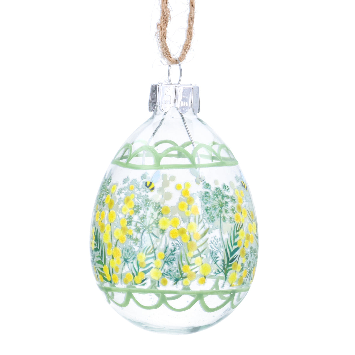 Easter Hanging Dec: Glass Mimosa w Scalloped Edge- Pastel - Gisela Graham