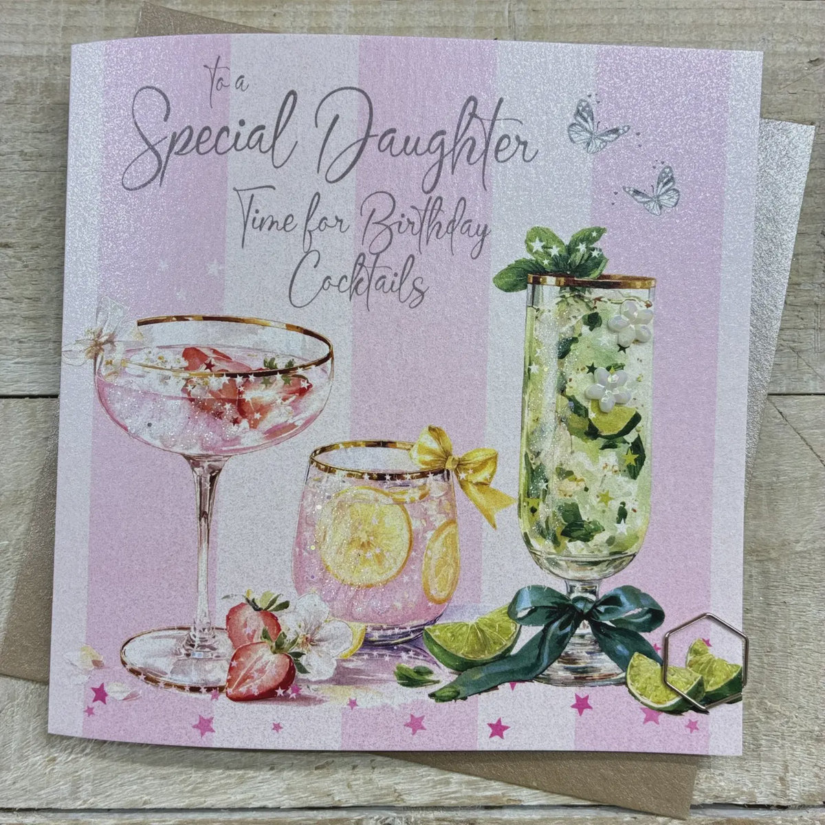 Daughter Card: Time For Birthday Cocktails  - White Cotton Cards