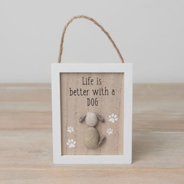 Hanging Dec: Wood Life Is Better With A Dog - Brown - Gainsborough Giftware