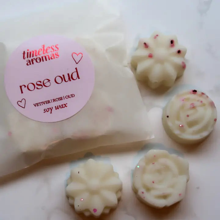 Wax Melts: Pack 4 Scented Rose Oud - Soy Wax - Timeless Aromas