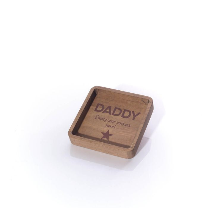 Man Tray: Wooden Daddy Empty Your Pockets here - Brown - Langs