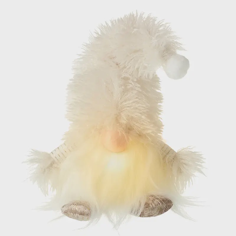 Christmas Character: Fabric Fluffy Sitting Gonk Light Up  - White