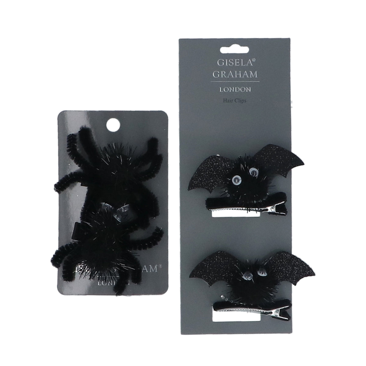 Hair Clip: Mixed Wool Halloween   - Black - Gisela Graham