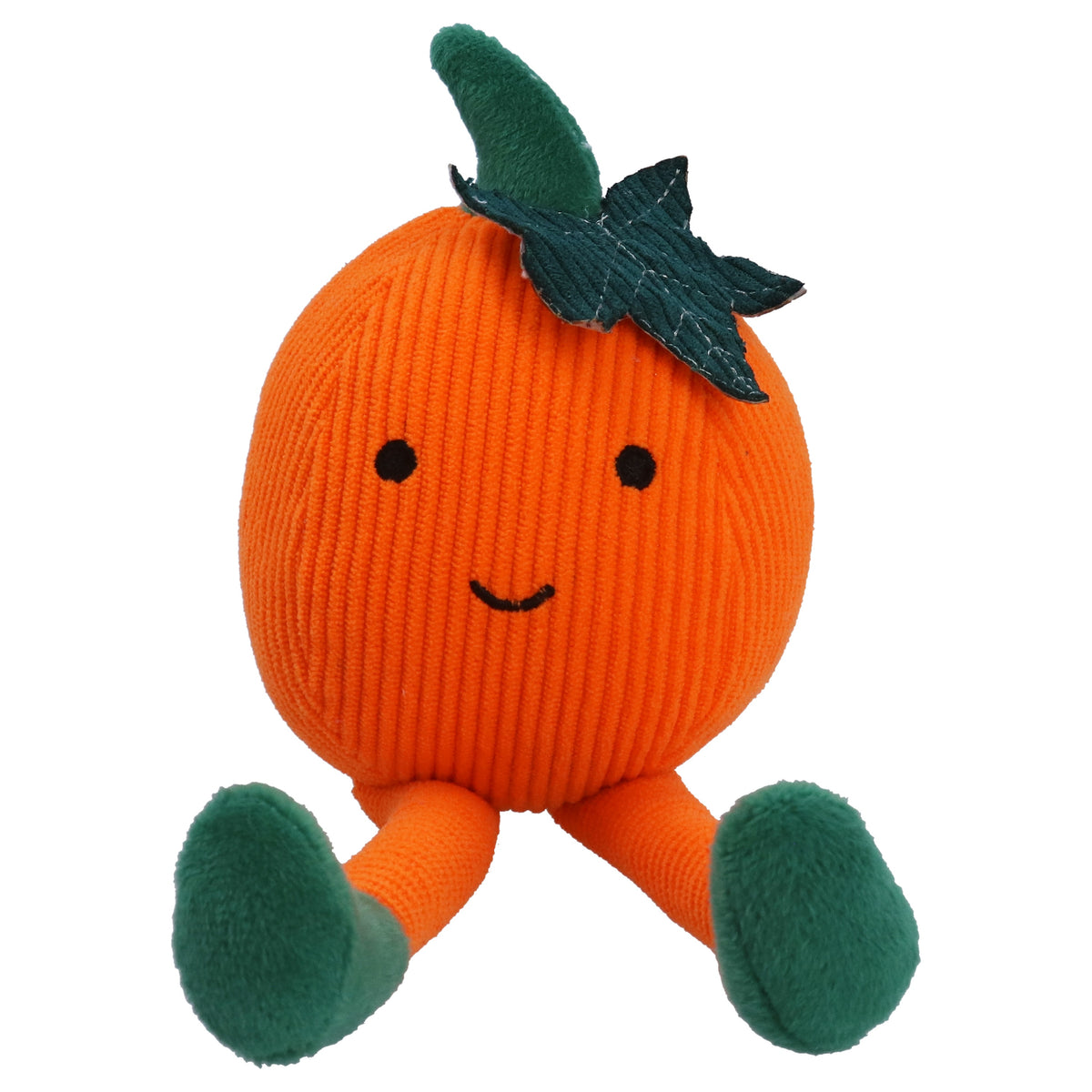 Autumn Shelf Sitter: Fabric Plush Pumpkin Halloween  - Orange - Gisela Graham