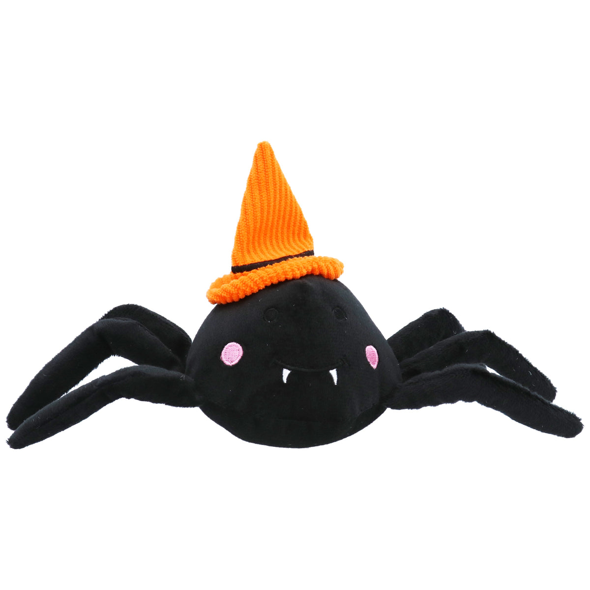 Halloween Shelf Sitter: Fabric Plush Spider   - Black - Gisela Graham