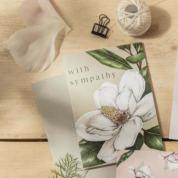 Sympathy Card: Botanical With Sympathy - Catherine Lewis Designs
