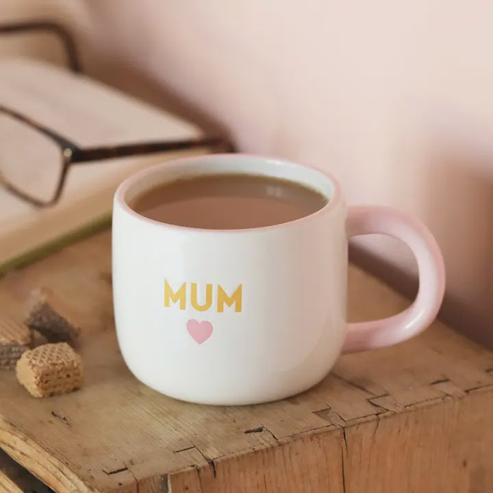 Mug: Ceramic Pink Heart Mum Boxed - White - Lisa Angel