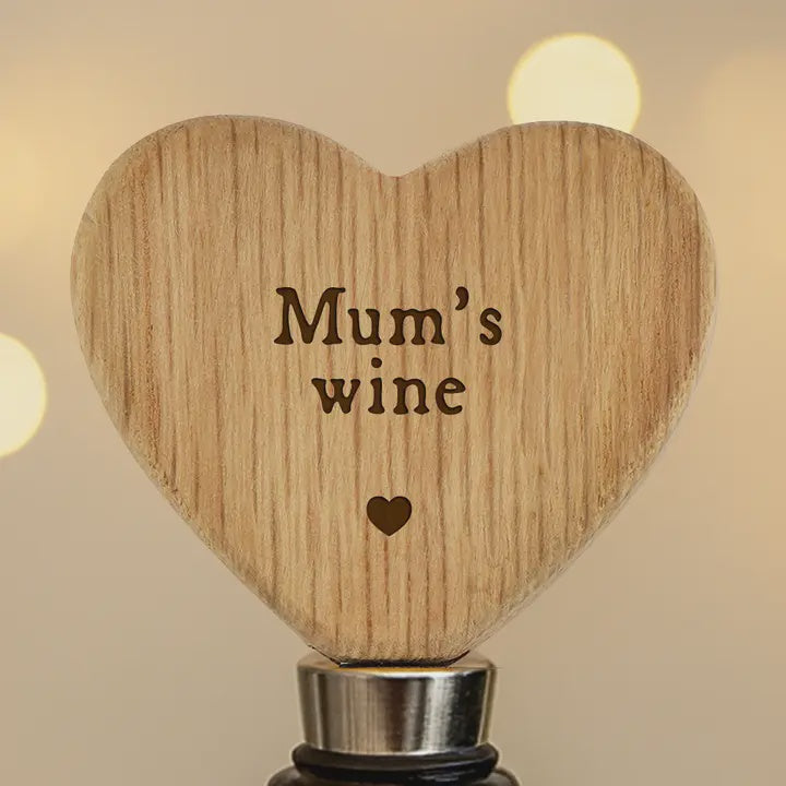 Wine Stopper: Wooden Mum's Wine - Brown - CGB Giftware