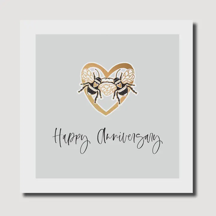 Anniversary Card: Heart With Bees - Marina B